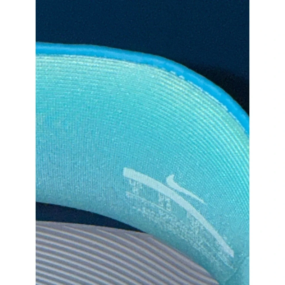 Nike Kawa Slides Blue Grey Yellow Swoosh Athletic Comfort Sandals‎ US 8